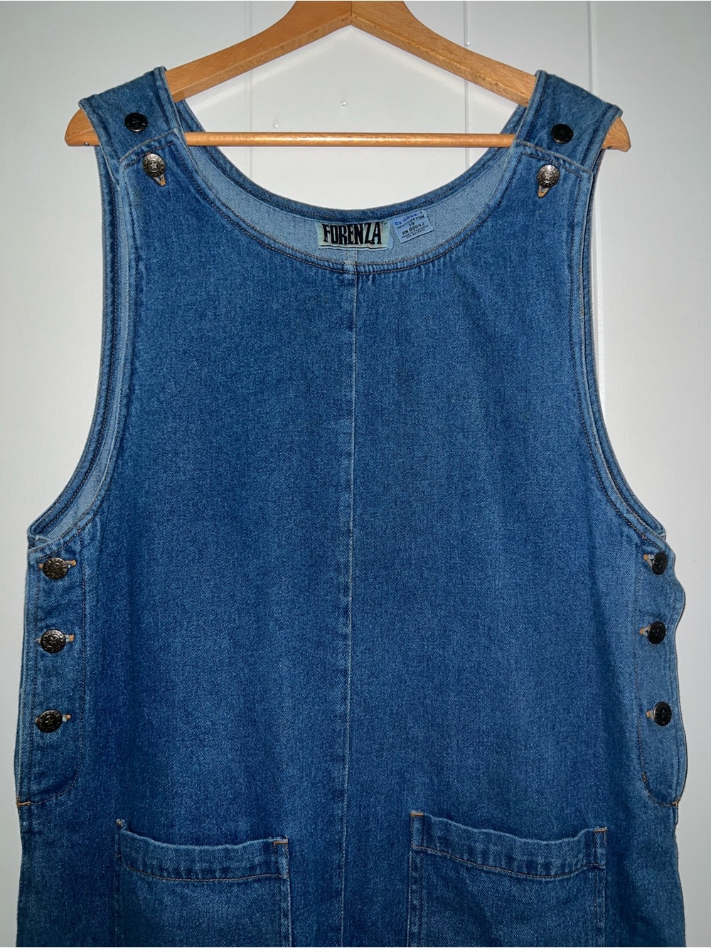 Vintage 90’s Denim Pinafore Grunge Cottagecore Pockets Jumper Dress Blue Size 14 - Picture 5 of 13